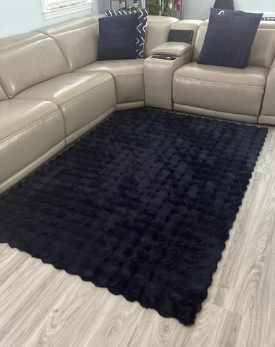 Customer photo review of Faux Fur Shaggy Area Rug, Non-Slip, Machine Washable Carpet in Multiple Colors