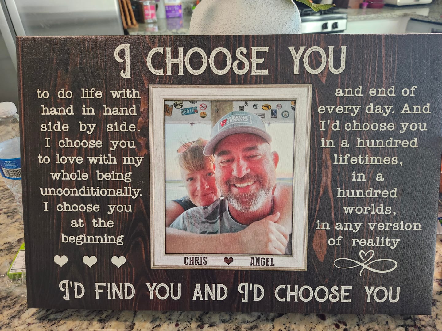 Customer photo review of Personalized Canvas Prints, Custom Photos, Loving Gift For Couple, Couple Gift, Anniversary Gift, When I Say I Love You More Dem Canvas