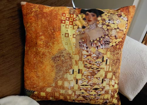 Customer photo review of Gustav Klimt Pillow cases