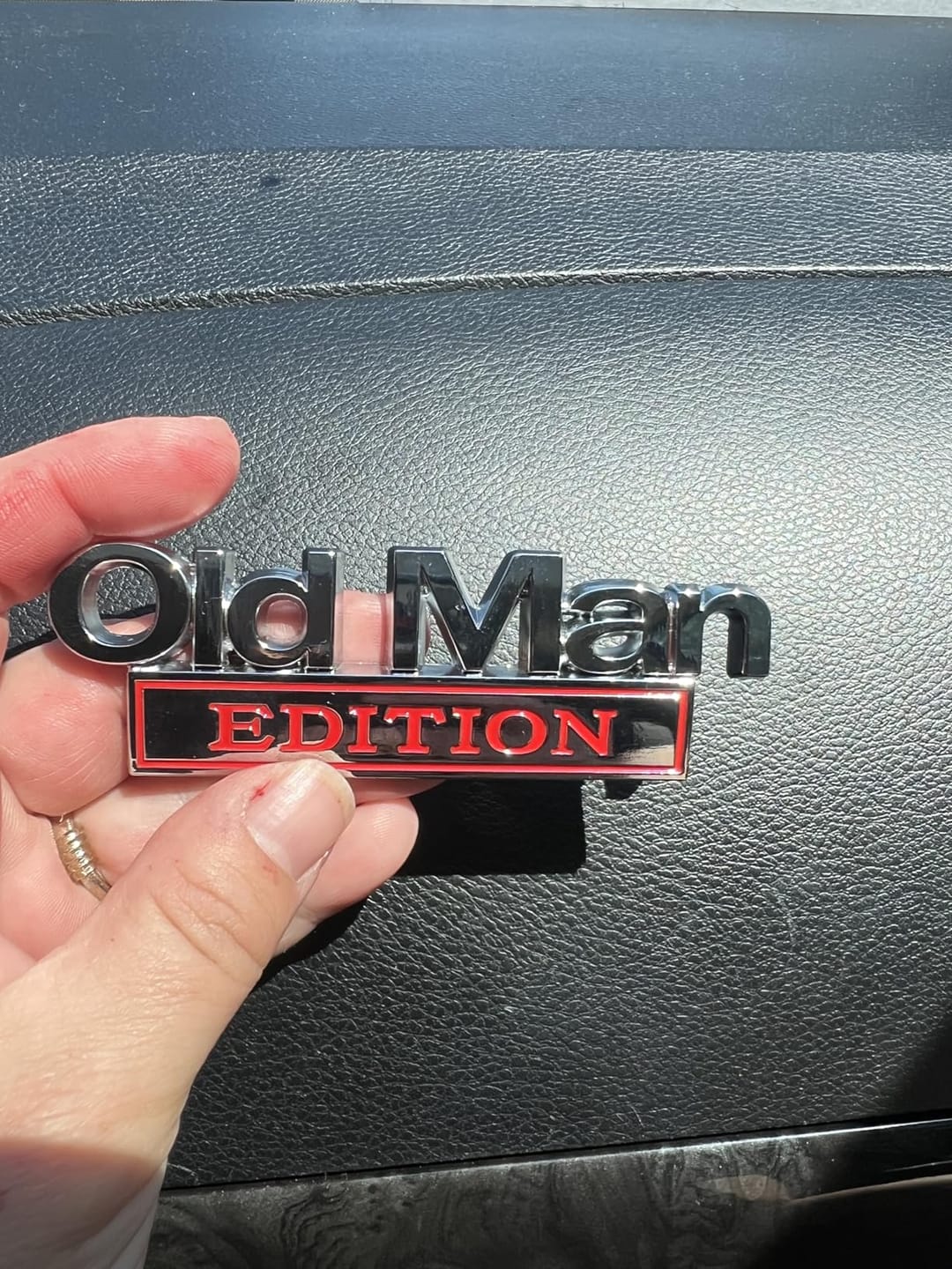 Customer photo review of New Year Hot Sale  - 🚗 Old Man Edition Car Emblem