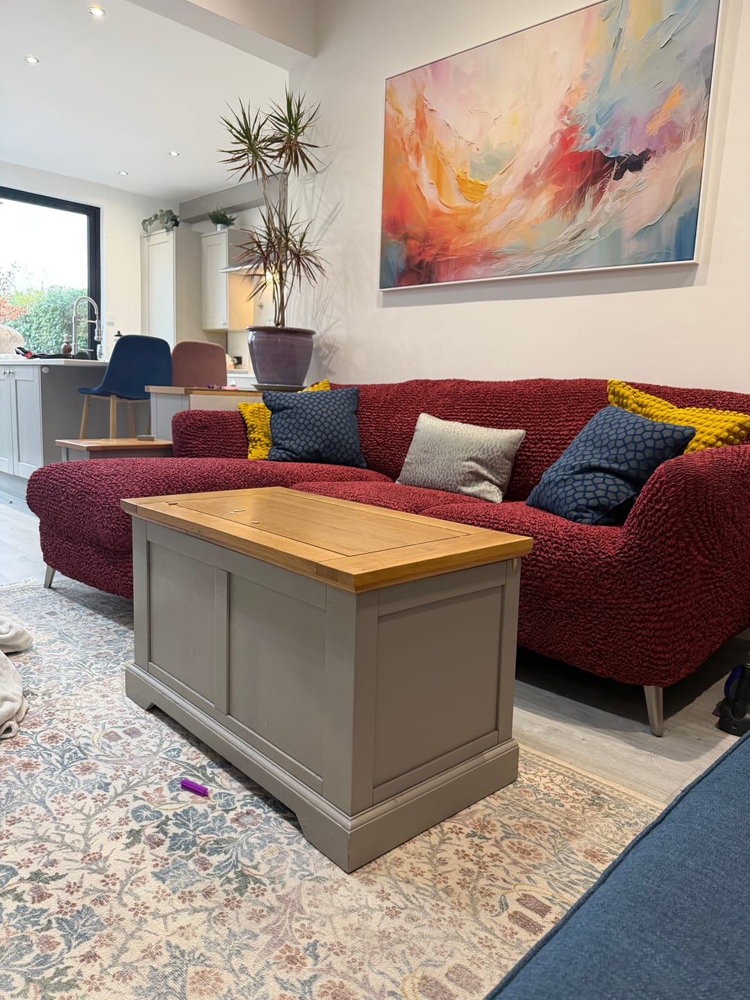 Customer photo review of L-Shaped Sofa Cover (Left Chaise) - Bordeaux, Microfibra Collection