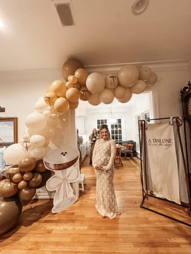 Customer photo review of Baby is Brewing Balloon Garland Kit