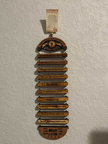 Customer photo review of NEW* Ten Commandments from the Holy Land Wall Hanging