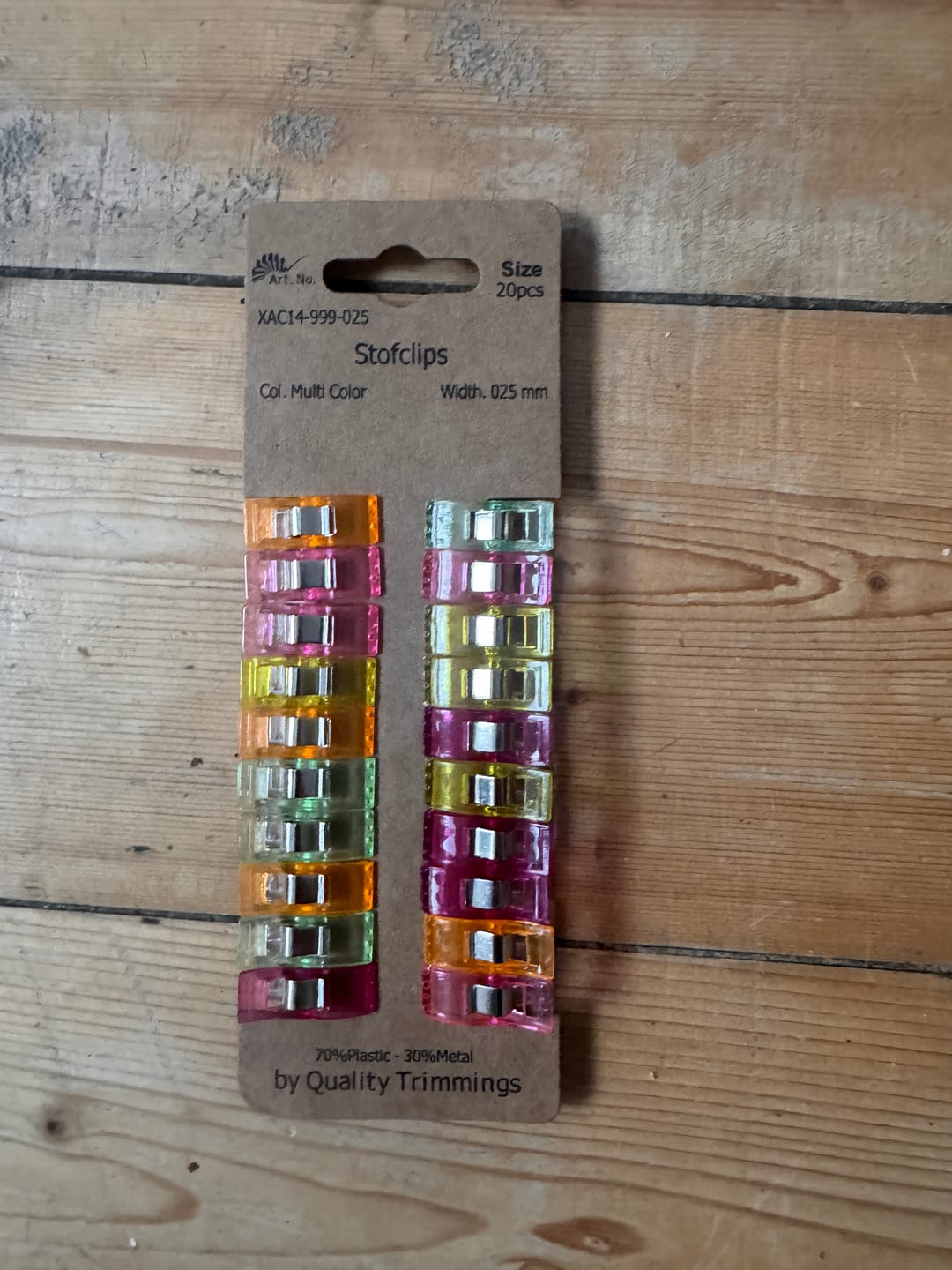 Customer photo review of Multicolour Fabric Sewing Clips - Pack of 20