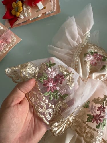 Customer photo review of Princess Floral Lace Romper