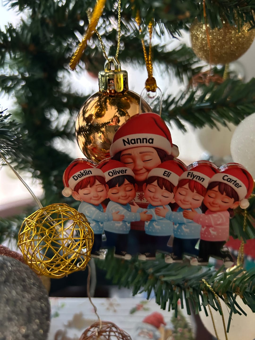 Customer photo review of Grandma Hugging Grandkids - Personalized Acrylic Ornament - Heartwarming Christmas Gift for Grandma, Grandkids