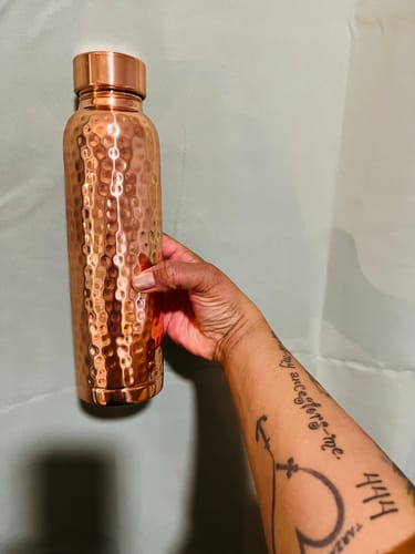 Customer photo review of Hammered Pure Copper Water Bottle 950ml