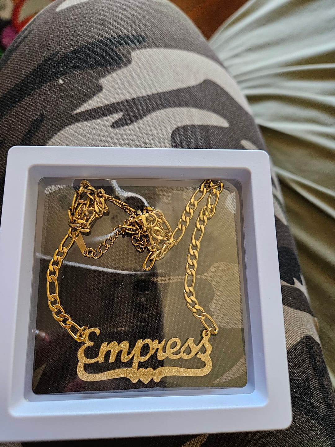 Customer photo review of Kids Diamond Cut Heart Name Necklace