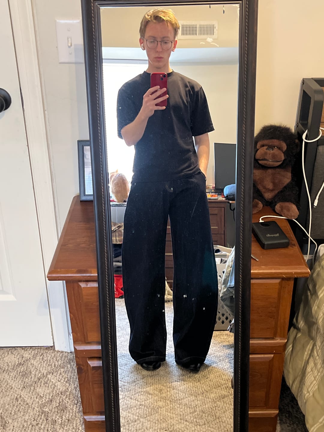 Customer photo review of Aelfric Eden Baggy Barrel Rivet Raw Jeans