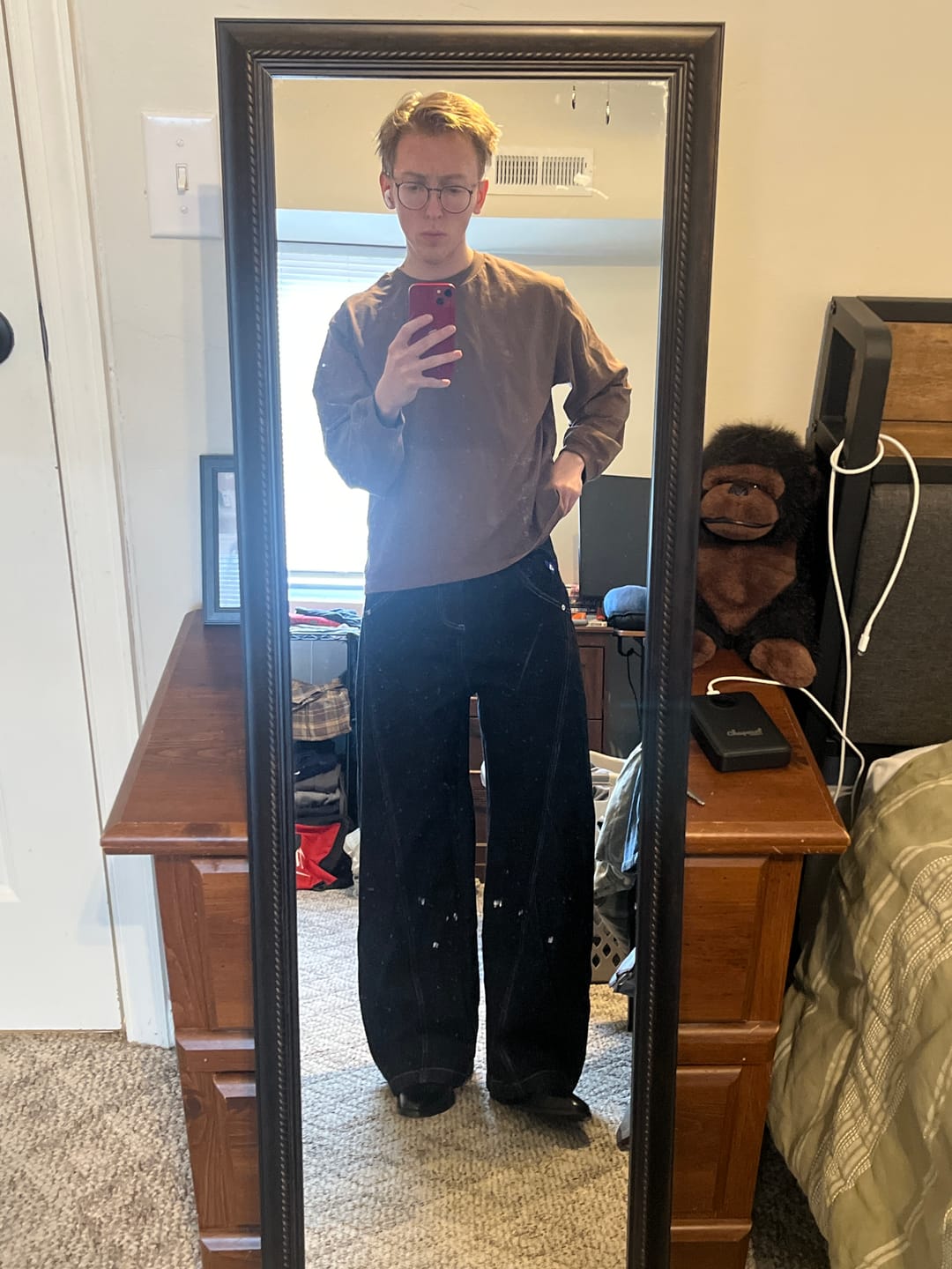 Customer photo review of Aelfric Eden Wrinkle Baggy Barrel Jeans
