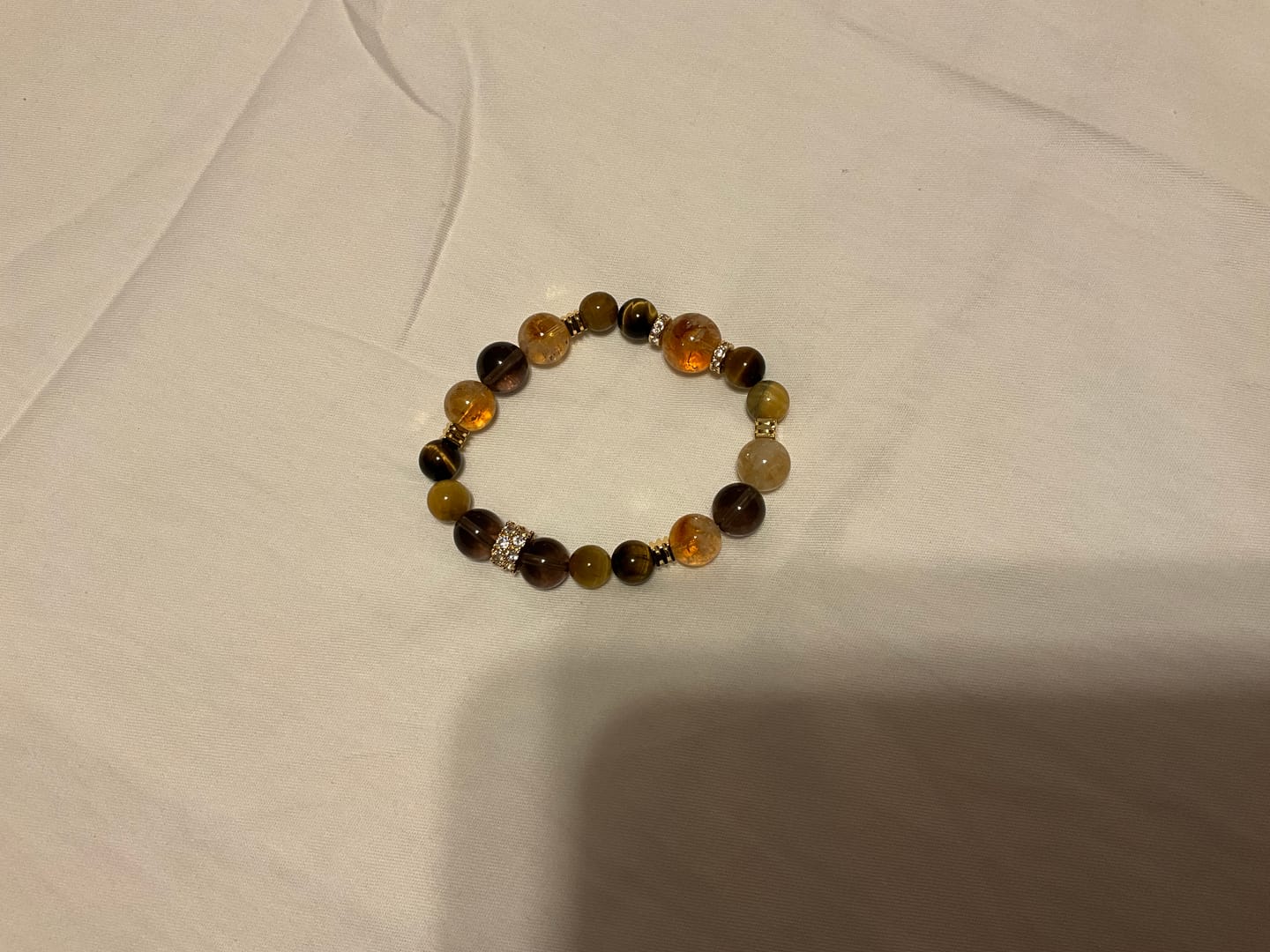 Customer photo review of Citrine & Tiger Eye Wealth Bracelet for Women – Feng Shui Abundance & Protection Crystal Jewelry (8mm Natural Stones)