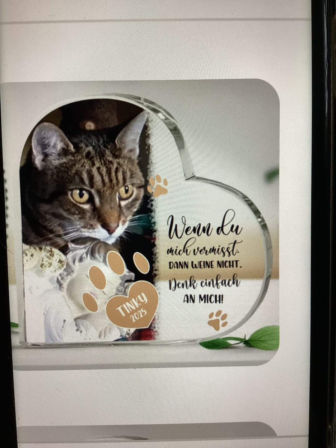 Customer photo review of Wenn du mich vermisst - Individuelles Glasherz