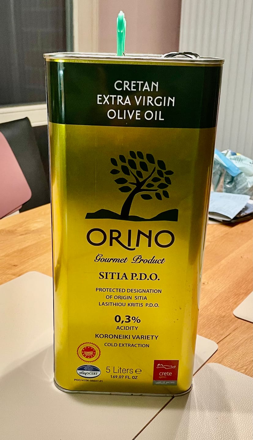 Customer photo review of Griechisches Olivenöl 5L - aus Kreta, P.D.O., Proistakis Bros.