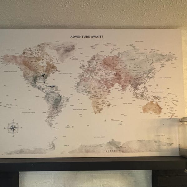 Customer photo review of World Map on Canvas - Colorful