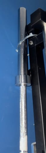 Customer's close-up of the Original 2029 Power Bar, showing the chrome finish and deep knurling on the shaft.