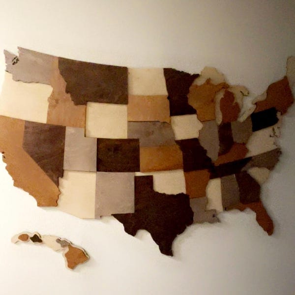 Customer photo review of Wooden 3d Map of USA - Multicolor