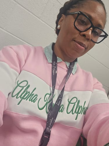 Customer photo review of AKA 3D Striped Sweatshirt