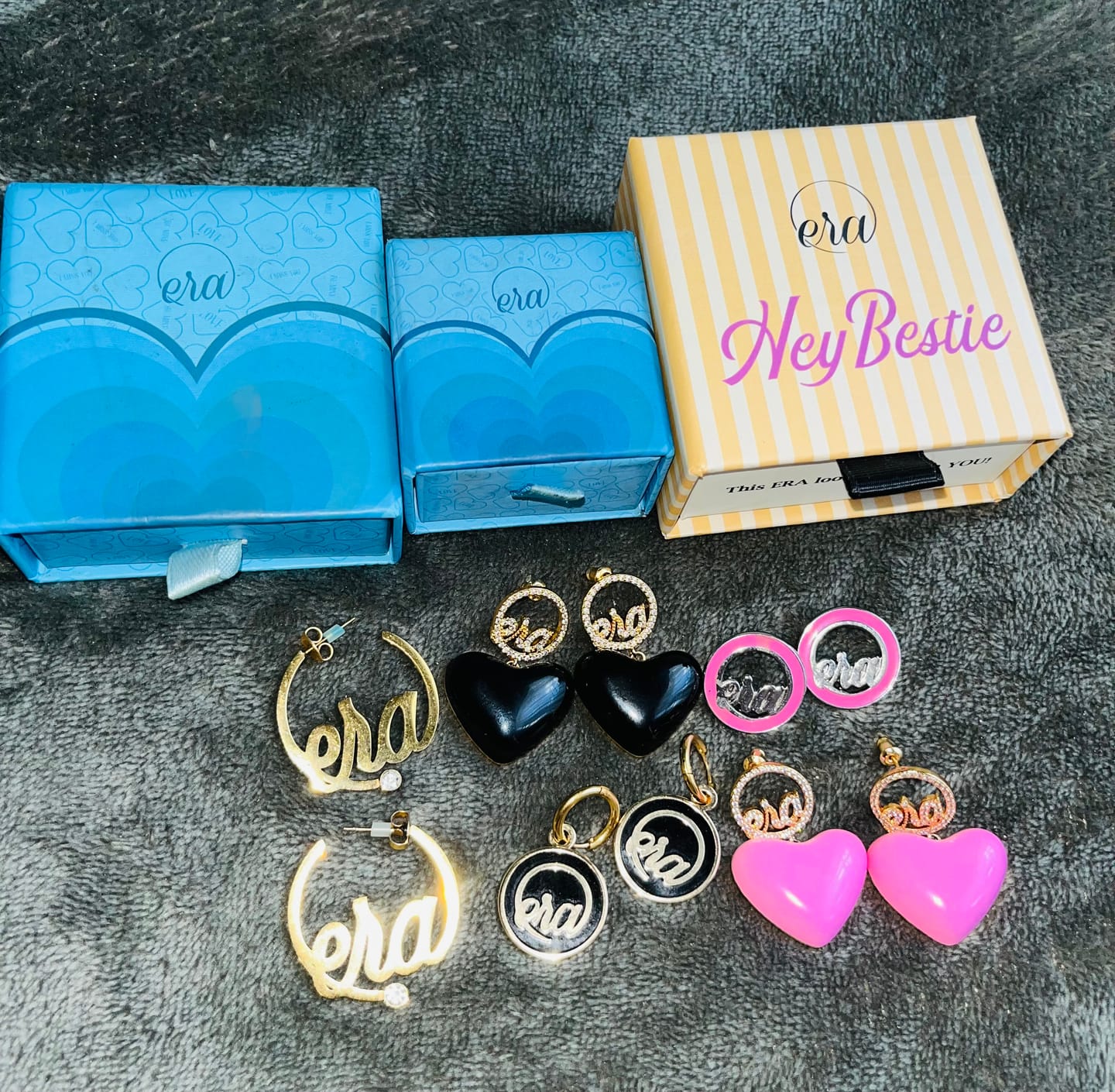 Customer photo review of Gold Diva Drop Earrings