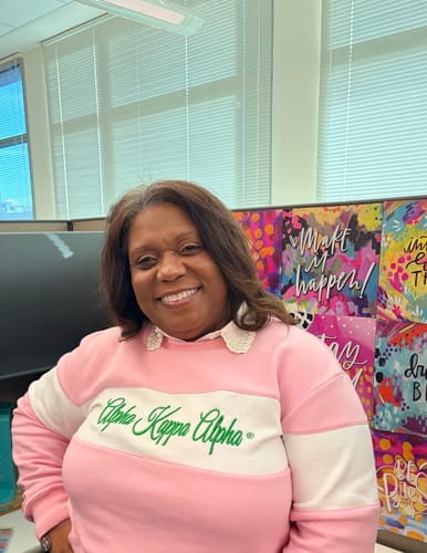 Customer photo review of AKA 3D Striped Sweatshirt