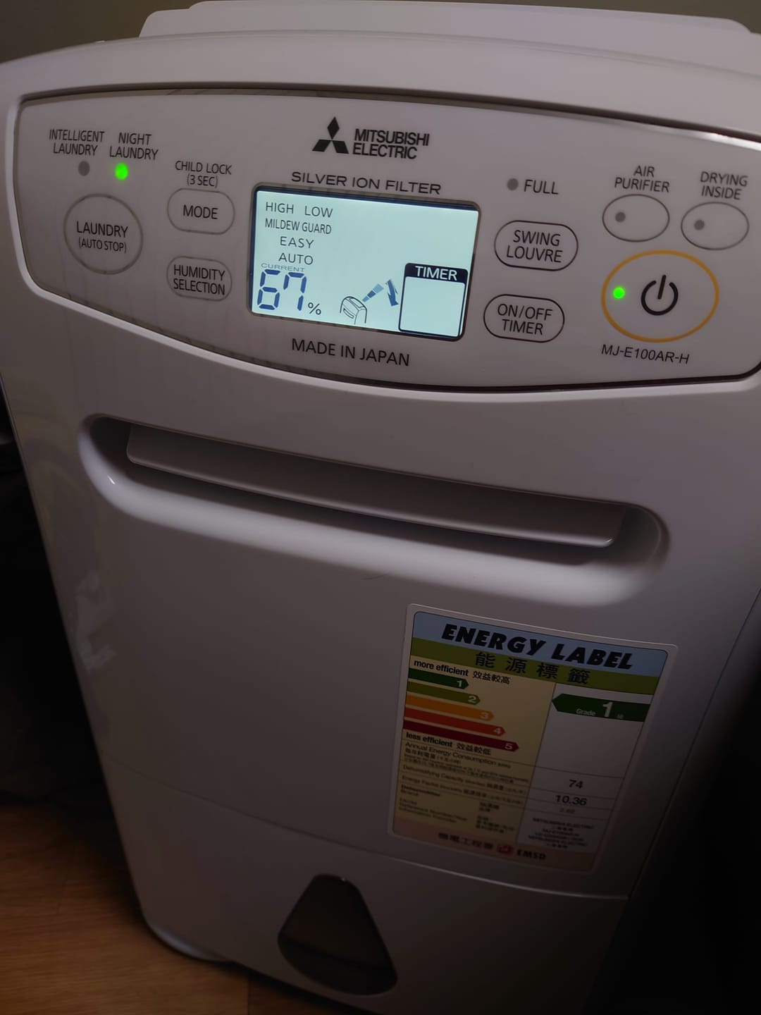 Customer photo review of MITSUBISHI Dehumidifier | MJ-E Series (10L / 13L)