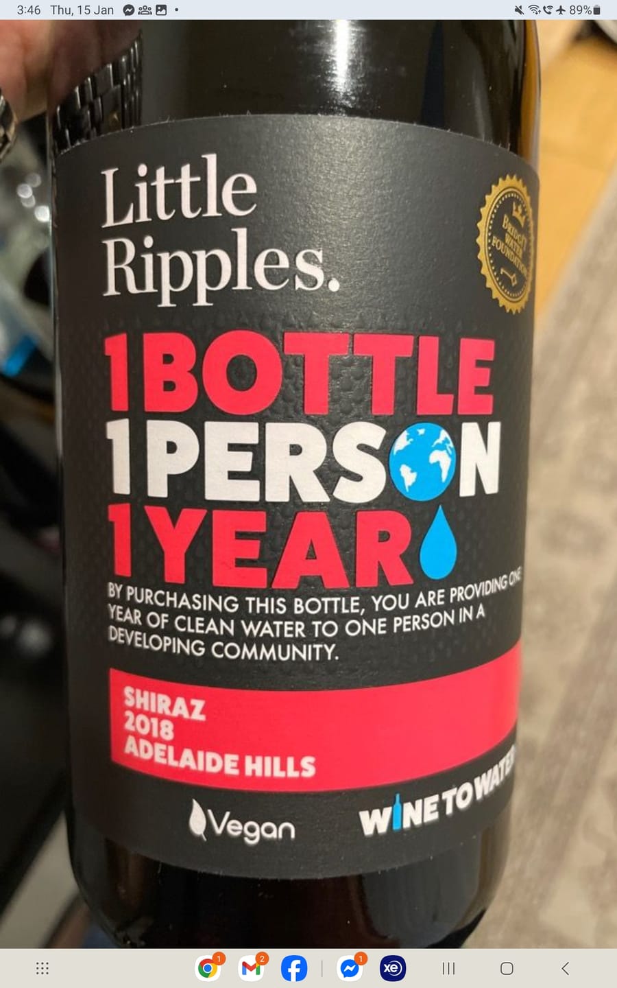 Customer photo review of Shiraz - Single Bottle