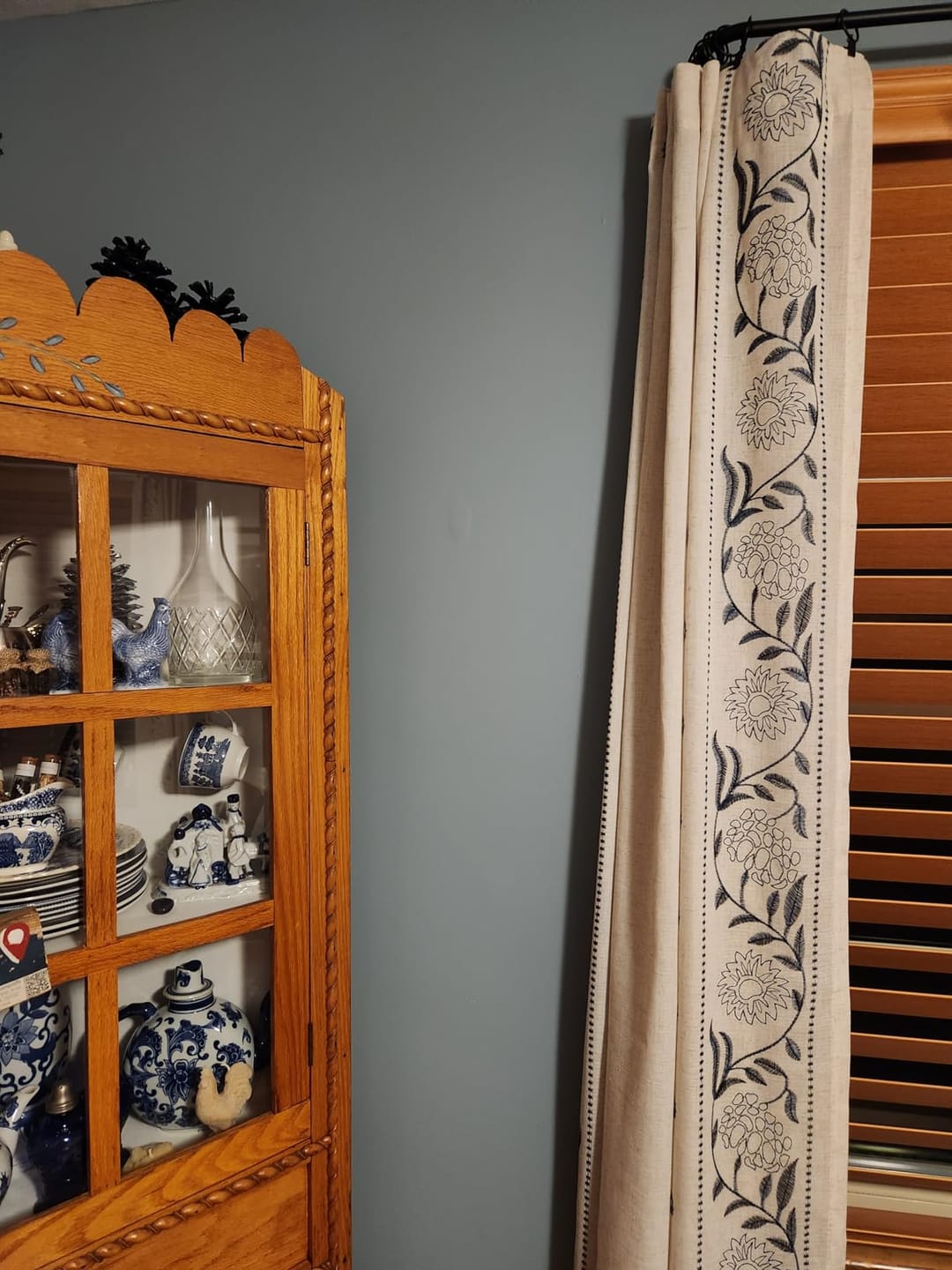 Customer photo review of Hydrangea Embroidered Linen Curtains