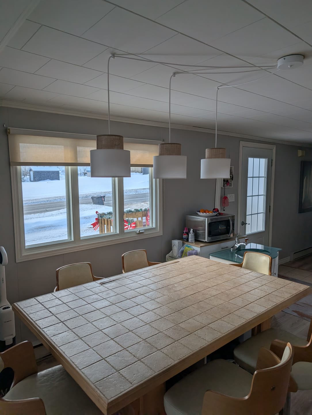 Customer photo review of DUO White Jute Natural Suspension Light 3