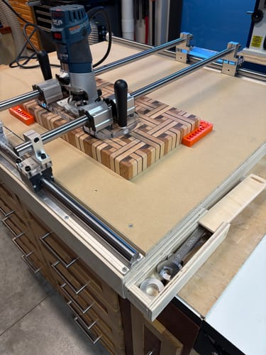 Customer photo review of Router Sled Acrylic Router Base & Brackets