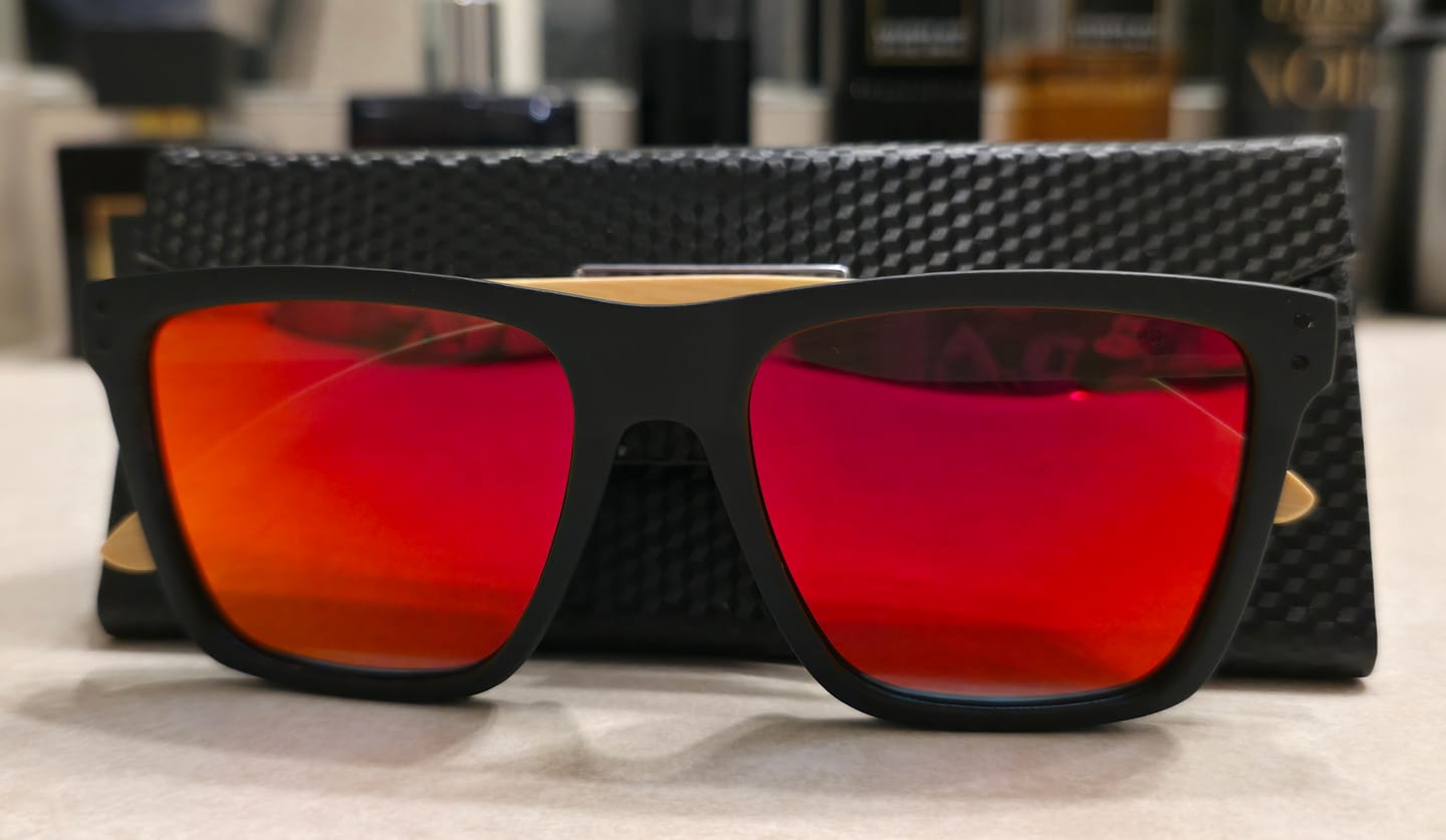 Customer photo review of 80Eighty® Polarized Bamboo Sunglasses - Red