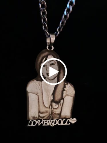 Customer video review of Custom Photo Engraved Pendant Necklace