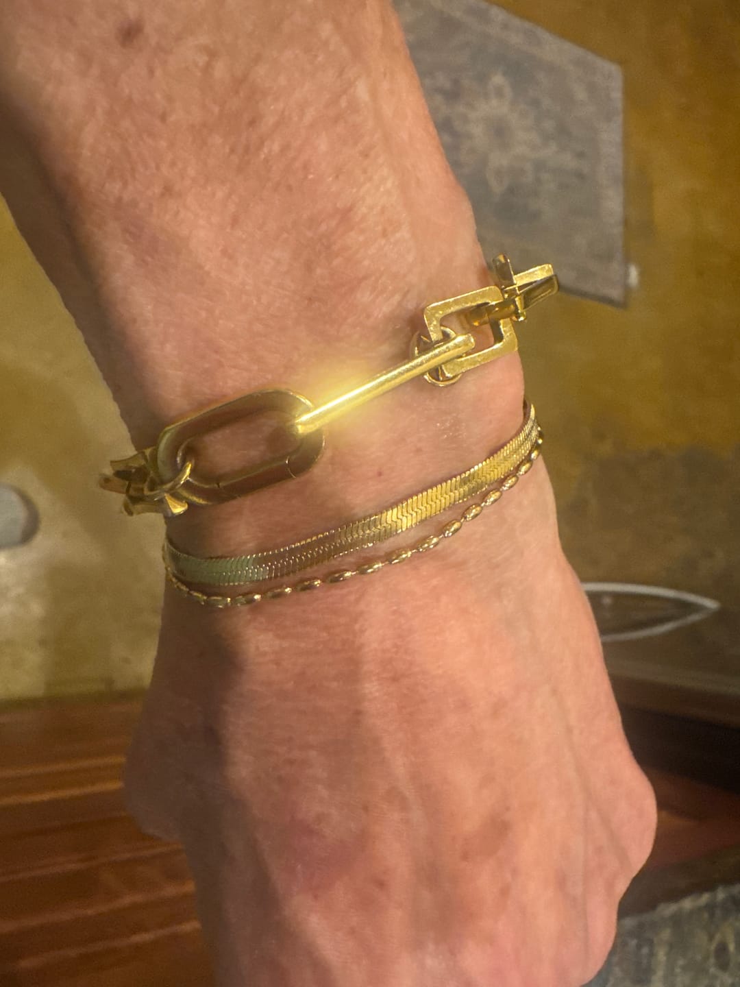 Customer photo review of Selene Snake & Bead Chain Bracelet
