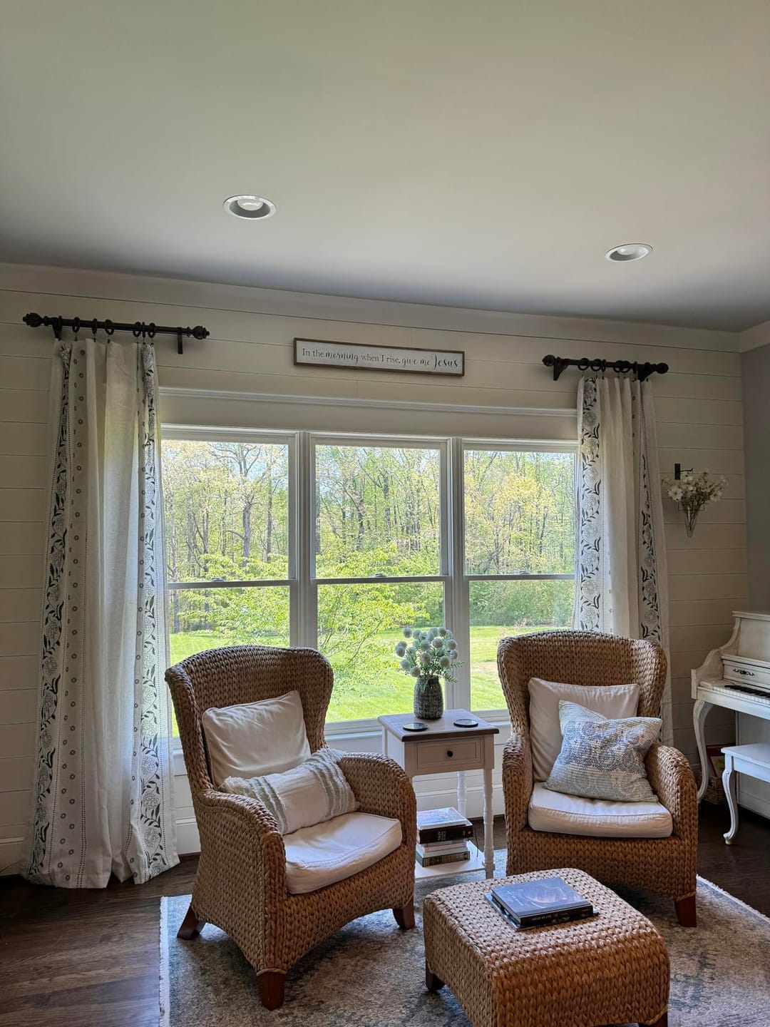 Customer photo review of Hydrangea Embroidered Linen Curtains