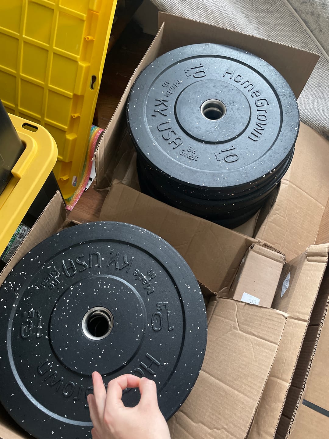 Customer photo review of URA-MAX COLORED Bumper Plate Sets