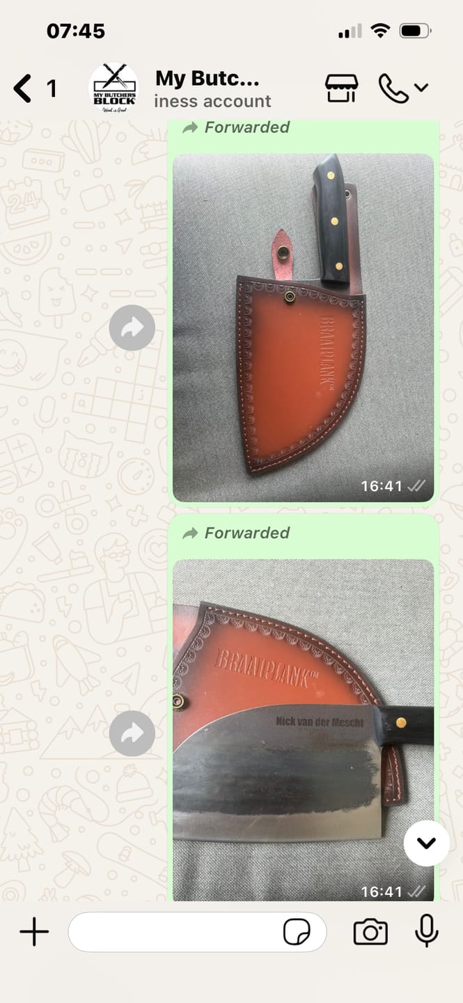 Customer photo review of BraaiPlank™ Hammer Forged Butcher Knife