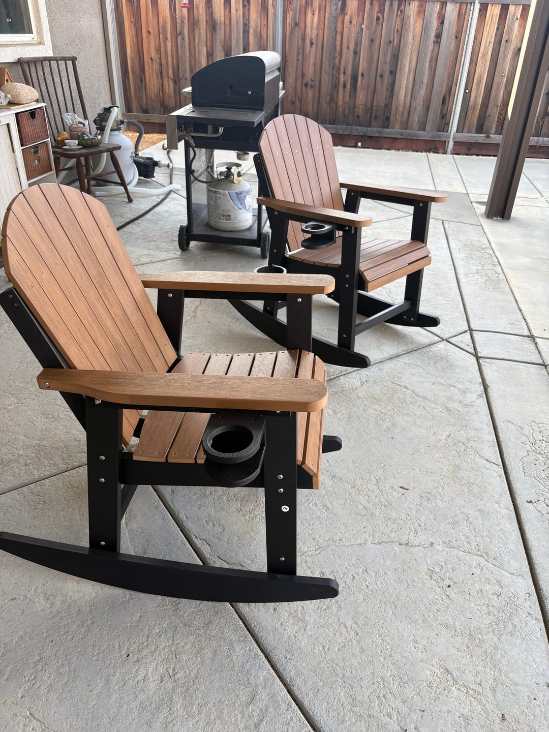 Customer photo review of Adirondack Porch Rocker With Wine & Cup Holders