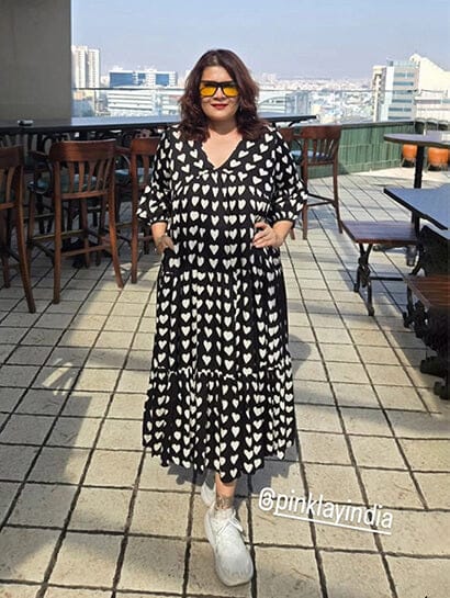Customer photo review of Lover Black Modal Maxi Dress