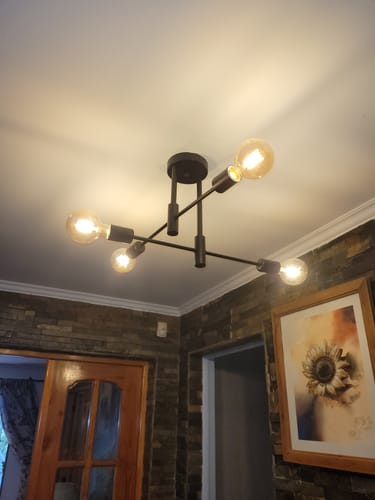 Customer photo review of Lampara Techo Modelo LIMBA Color Negro 4 soquetes
