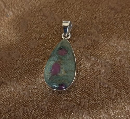 Customer photo review of Ruby in Fuchsite Pendant 1 5/8" (.925 Sterling Silver)