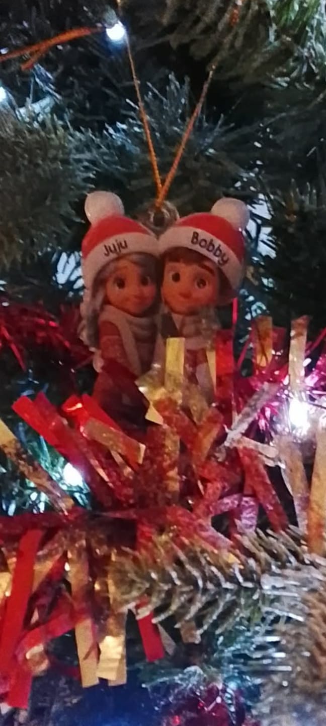 Customer photo review of Couple Hug - Personalized Acrylic Ornament, Christmas Gift For Him, Gift For Her