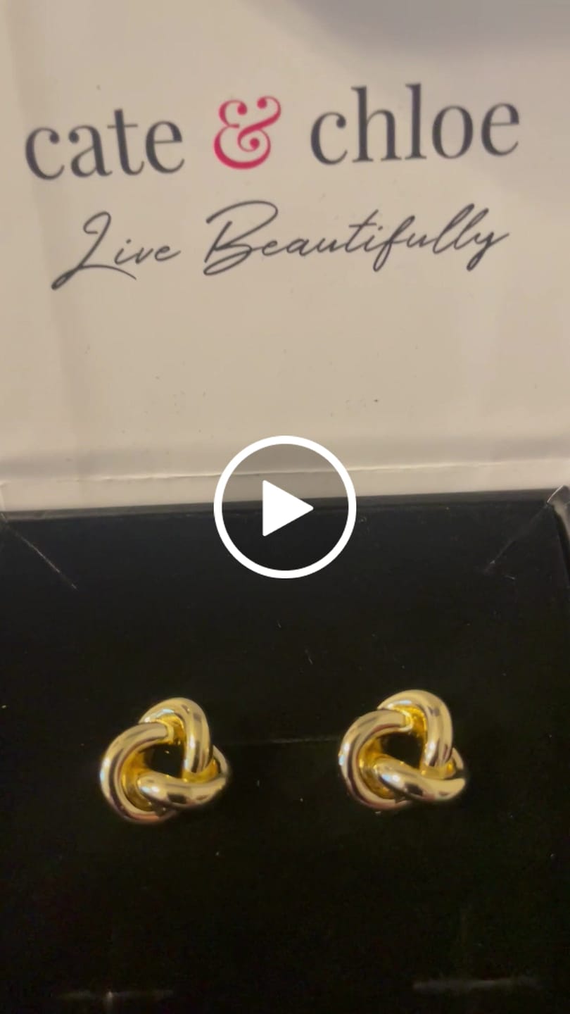 Customer video review of Ashley 18k White Gold Plated Knot Stud Earrings