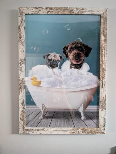 Customer photo review of Personalized Poster With Dog or Cat - Fun In The Tub