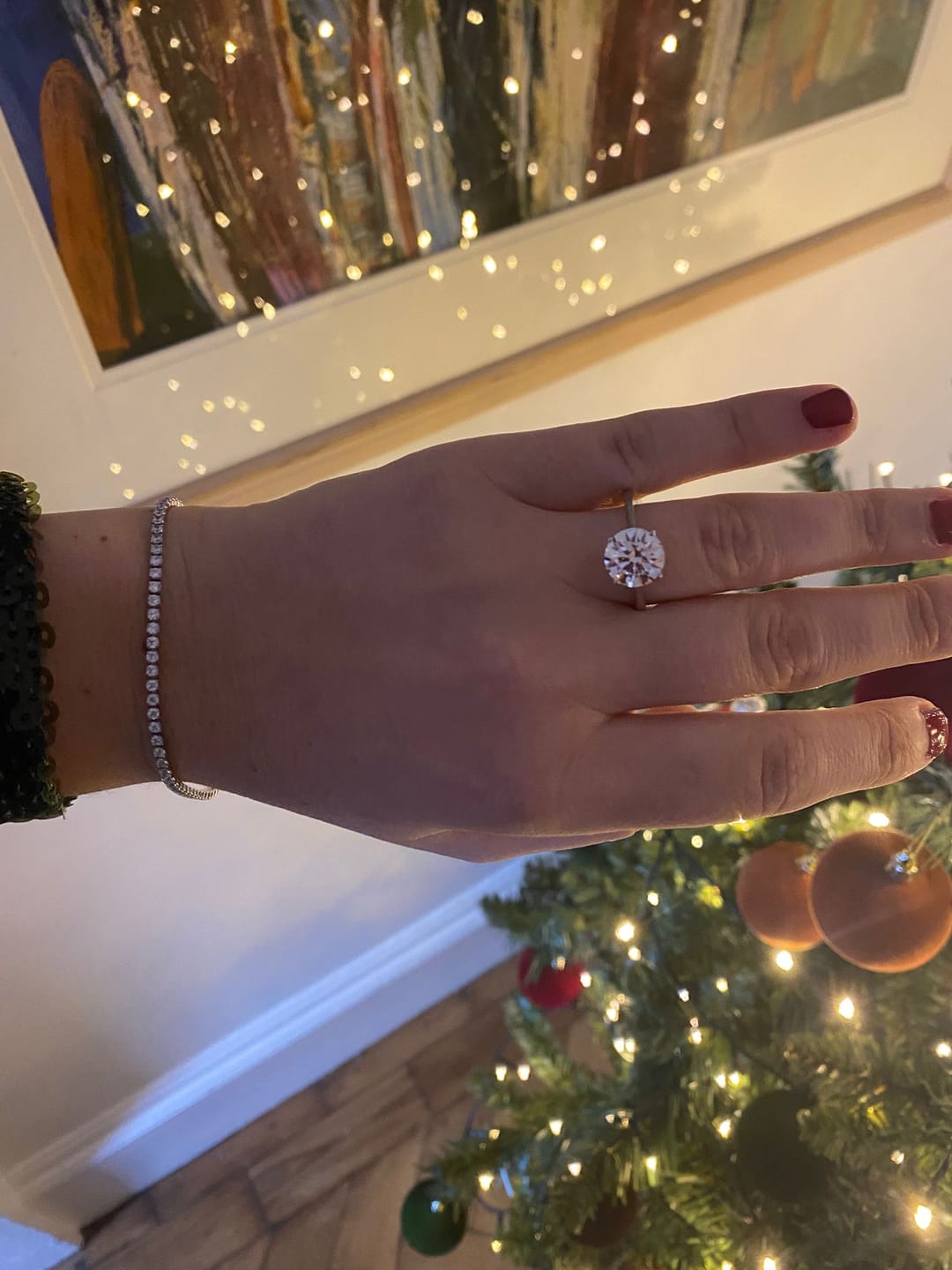 Customer photo review of Versa 3Ct Solitaire Lab Grown Diamond Ring