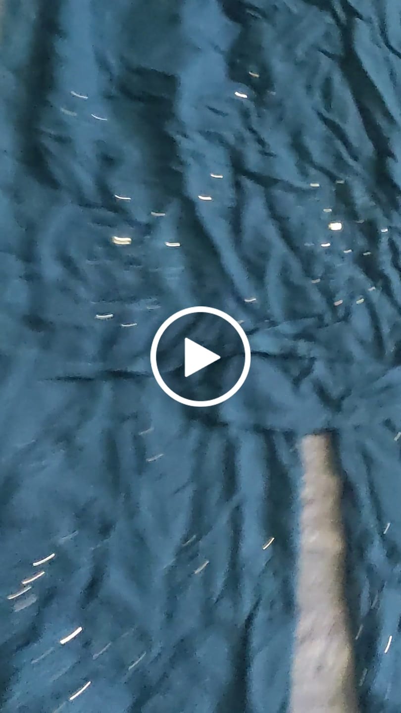 Customer video review of Peacock Blue 2 piece Rayon Mukaish set