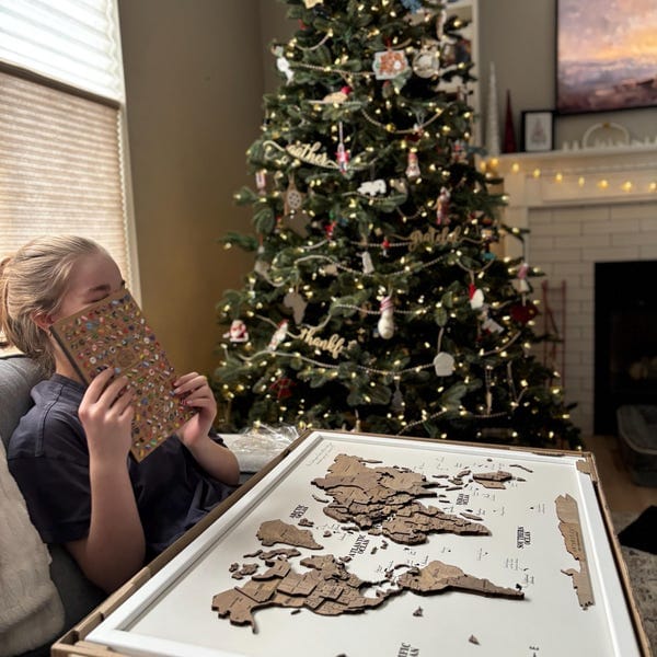 Customer photo review of 3D Wooden Panel World Map Terra