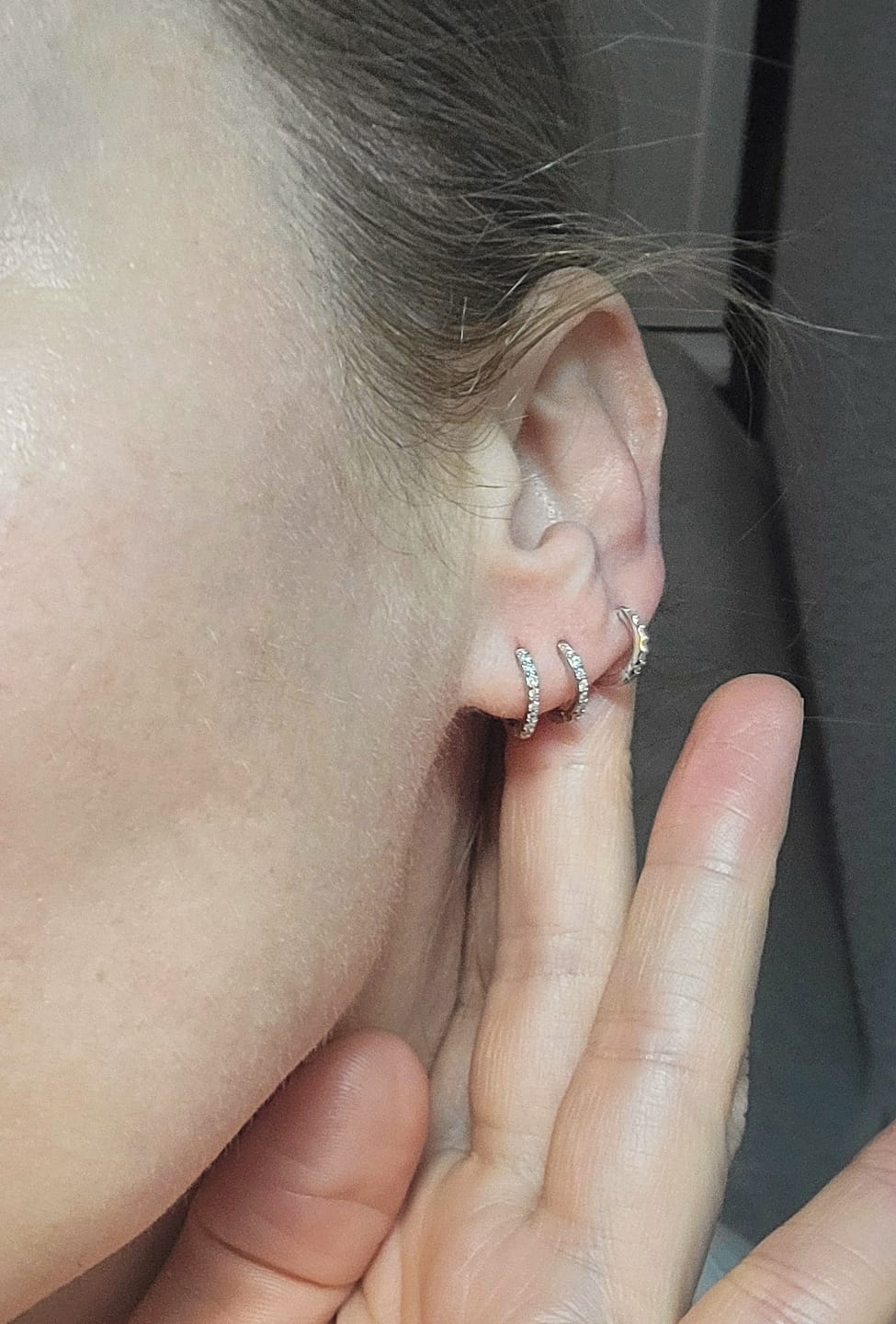 Customer photo review of Pendientes Triple Aros