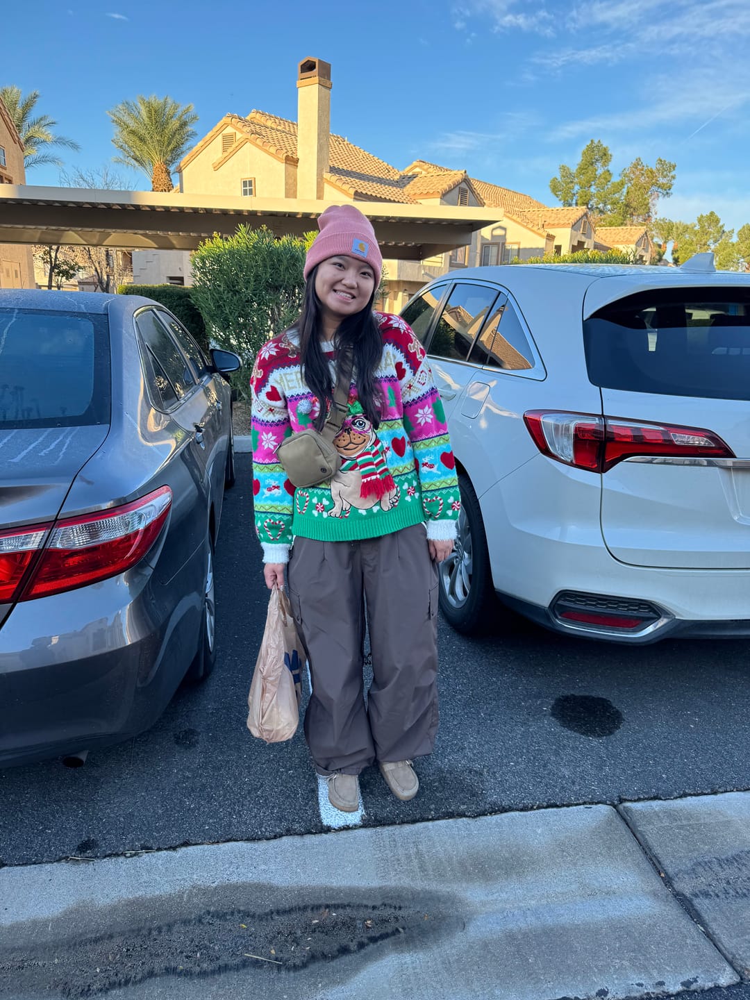 Customer photo review of Women's Coffee Baggy Wear-resistant Waterproof Snow Pants