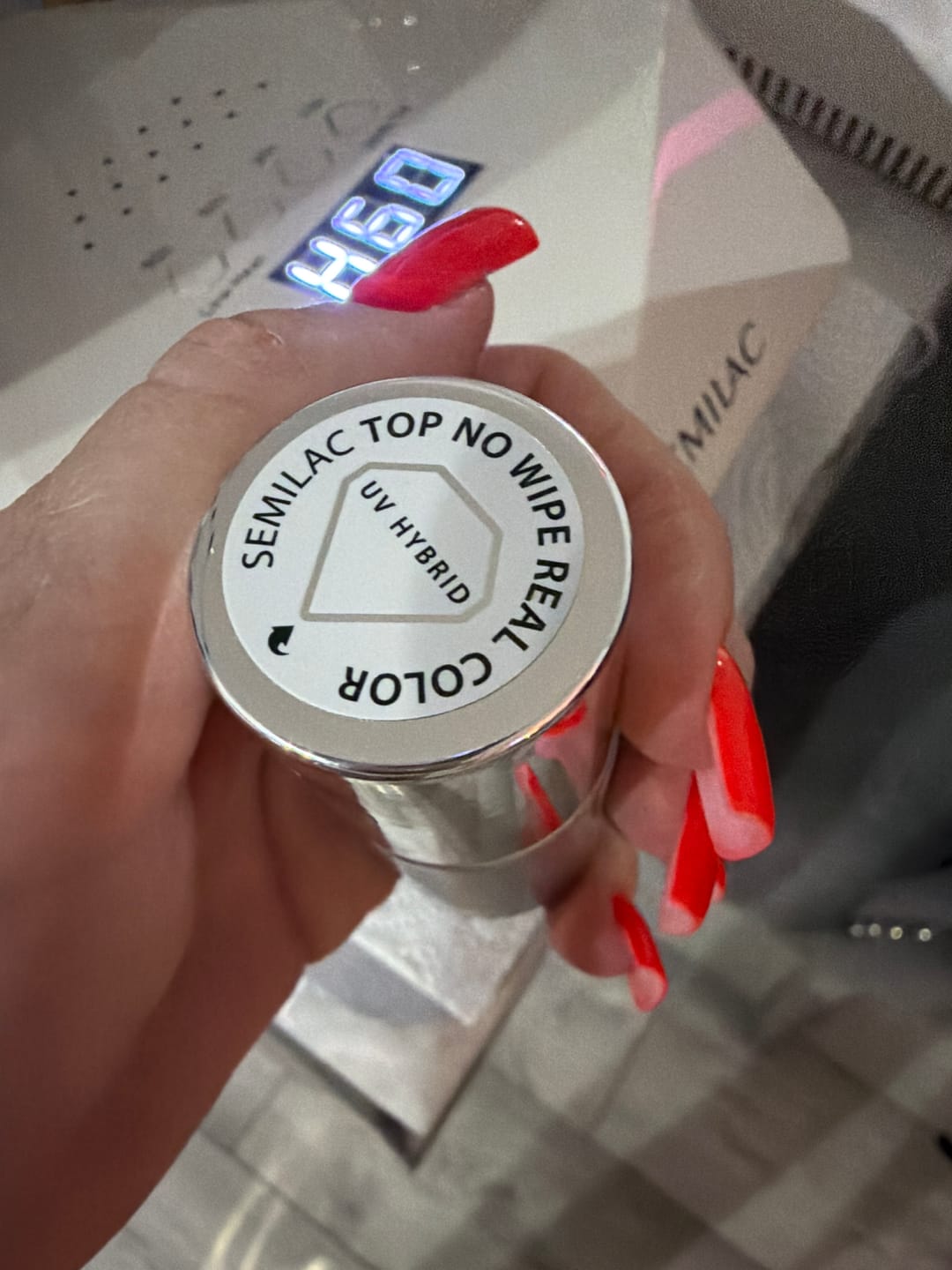 Customer photo review of Semilac Top Coat No Wipe Real Colour UV Gel Polish 11 ml