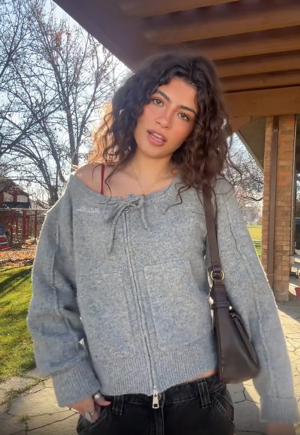 Customer photo review of Aelfric Eden Off-the Shoulder Cardigan