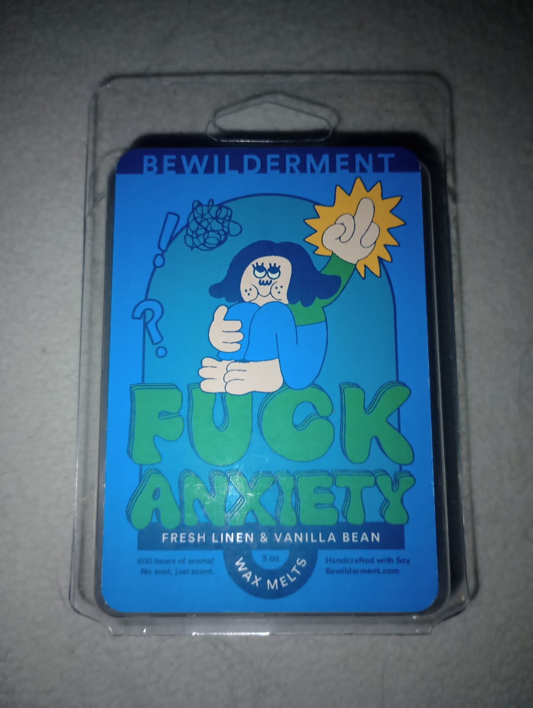 Customer photo review of F*ck Anxiety Wax Melts