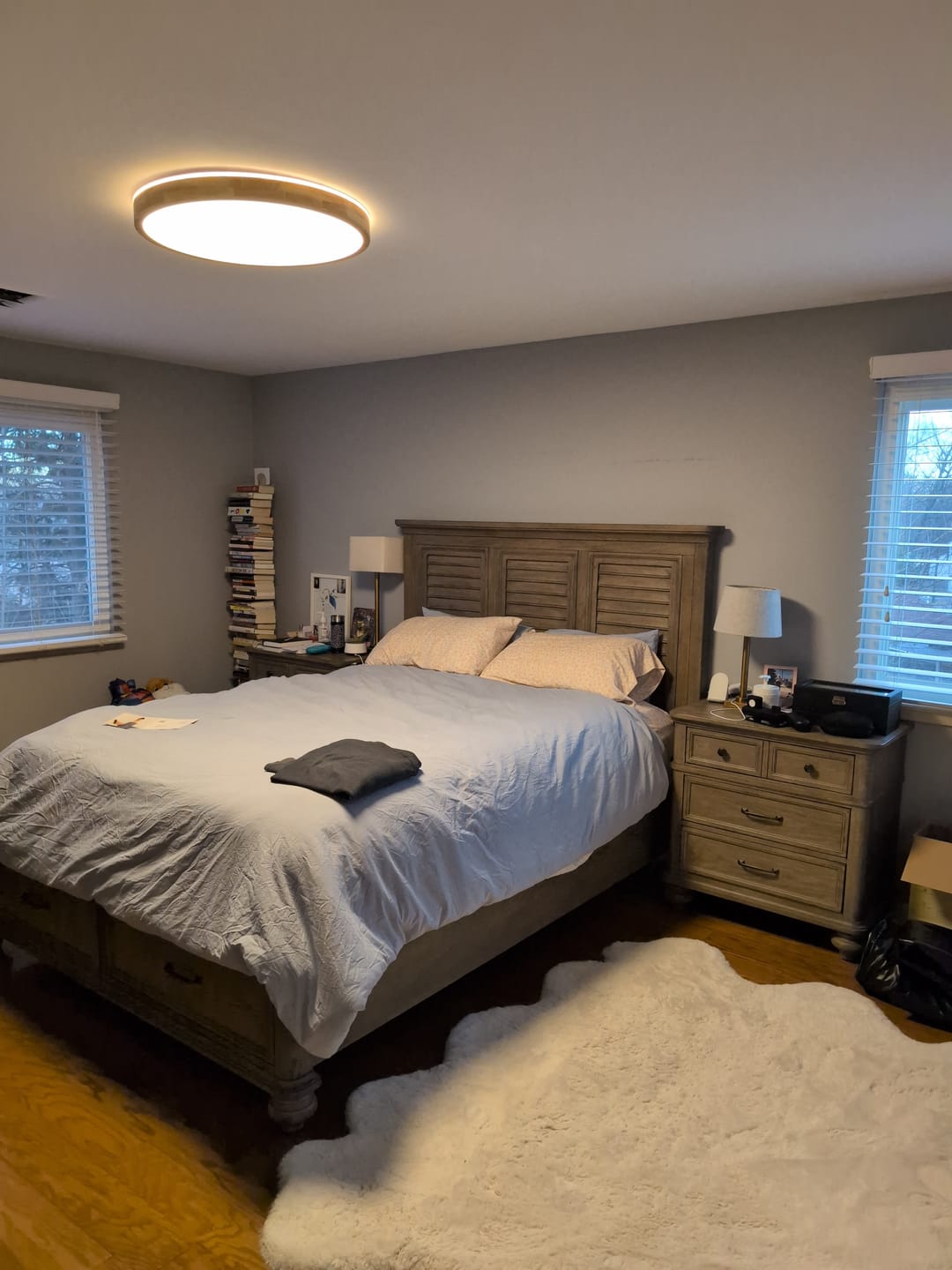 Customer photo review of Scandinavian Wooden Round Dimmable LED Flush Mount